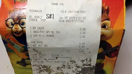 Cum arată un meniu de la McDonald's vechi de șase ani