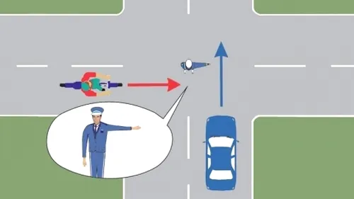 Teste auto: Autoturismul poate pătrunde în intersecția prezentată?