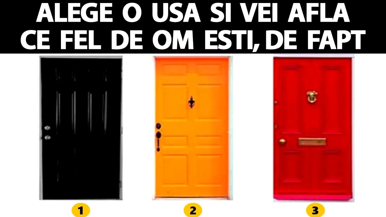 Test psihologic | Alege o ușă dintre cele 3 din imagine și vei afla ce fel de om ești, de fapt!