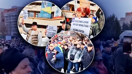 Peste 2.000 de persoane protestează la Miercurea Ciuc față de creșterea taxelor. Mesaje dure la adresa UDMR și a premierului Bolojan