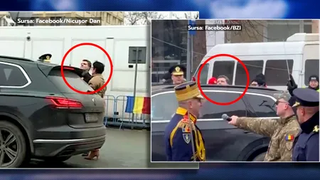 Momente comice cu Nicușor Dan la Iași. A primit onorul în timp ce era blocat de propria mașină și s-a ridicat pe vârfuri să vadă ce se întâmplă. Delia Dinu, de la protocol, i-a explicat în repetate rânduri ce are de făcut