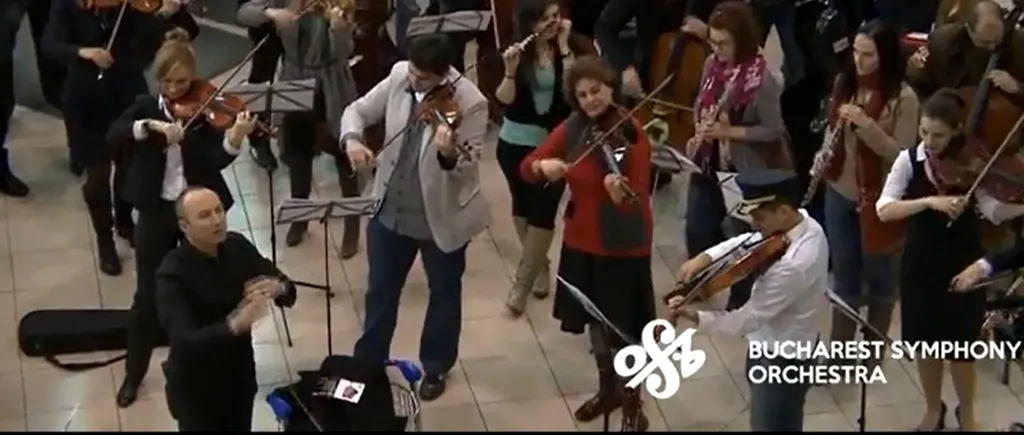 Campanie inedită de imagine pentru Aeroportul Otopeni: flash mob cu Orchestra Simfonică București. VIDEO