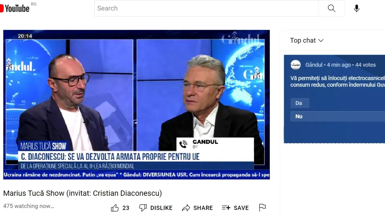 Poll Marius Tucă Show: „Vă permiteți să înlocuiți electrocasnicele cu unele cu consum redus, conform îndemnului Guvernului?”. Telespectatorii nu au ezitat să răspundă