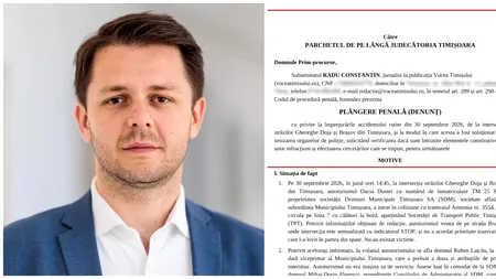 Plângere penală pe numele noului primar USR al Timișoarei, Ruben Lațcău. Urmașul lui Fritz se confruntă cu o serie de acuzații, privind accidentul rutier în care a fost implicat, cu o zi înainte de preluarea mandatului de edil