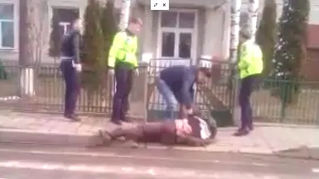 IMAGINI ȘOCANTE. Cum intervine Poliția asupra tatălui agresiv al unui elev din Suceava: 