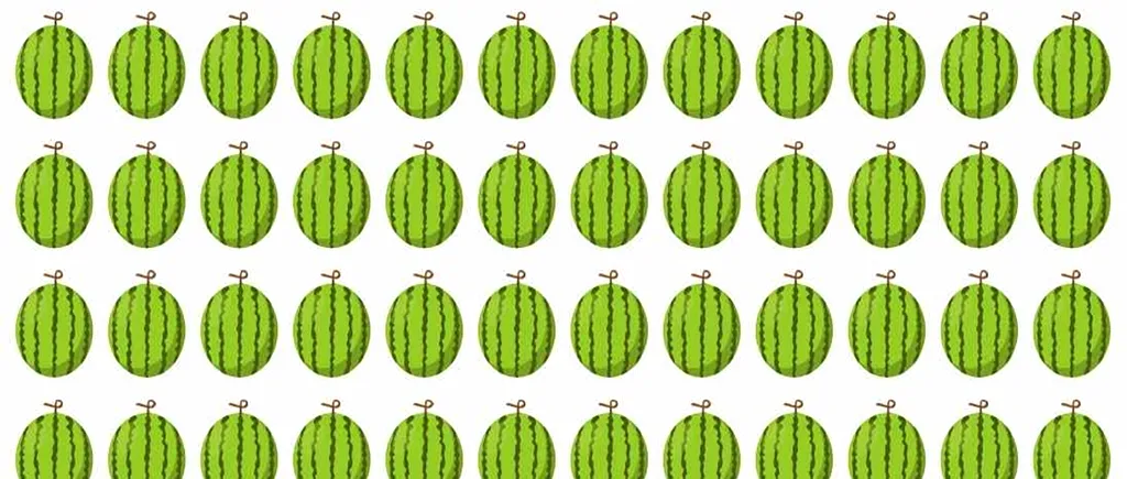 Test de perspicacitate | Un singur pepene este diferit de toți ceilalți. Îl puteți găsi?