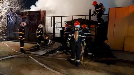 FOTO-VIDEO | Pericol de explozie în Sectorul 6, din cauza unui incendiu izbucnit la un depozit de butelii cu freon din Prelungirea Ghencea