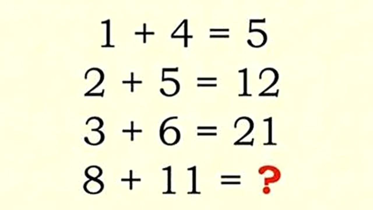 TEST IQ | Cât fac 8+11, de fapt? Sunt două soluții și doar 1 din 1.000 le găsește pe amândouă