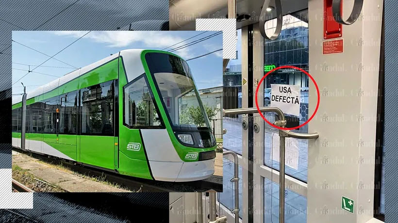 EXCLUSIV | Au început să apară defecțiuni la ușile tramvaielor Imperio din București. „Se pun afișe ca pe vremuri. Nu știe nimeni ce probleme au”