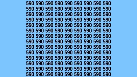 Test de inteligență | Nu toate numerele din imagine sunt 590. Găsiți-l pe cel diferit!