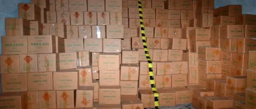 Captură record în Ilfov: șaptezeci de tone de articole pirotehnice