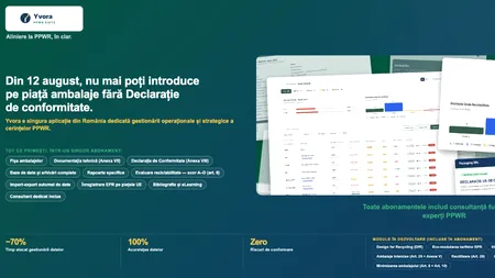 Aplicația YVORA este o soluție rapidă pentru raportările companiilor care introduc produse ambalate pe piața Uniunii Europene