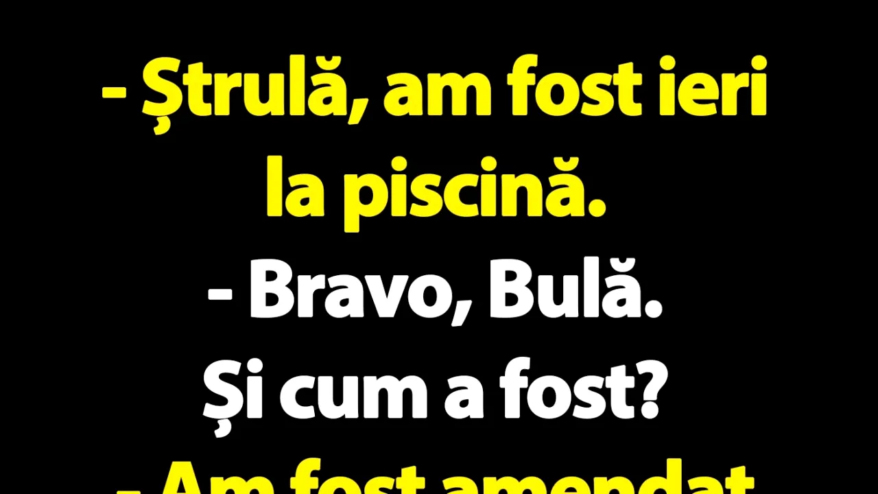 BANC | Bulă este amendat cu 500 de lei la piscină
