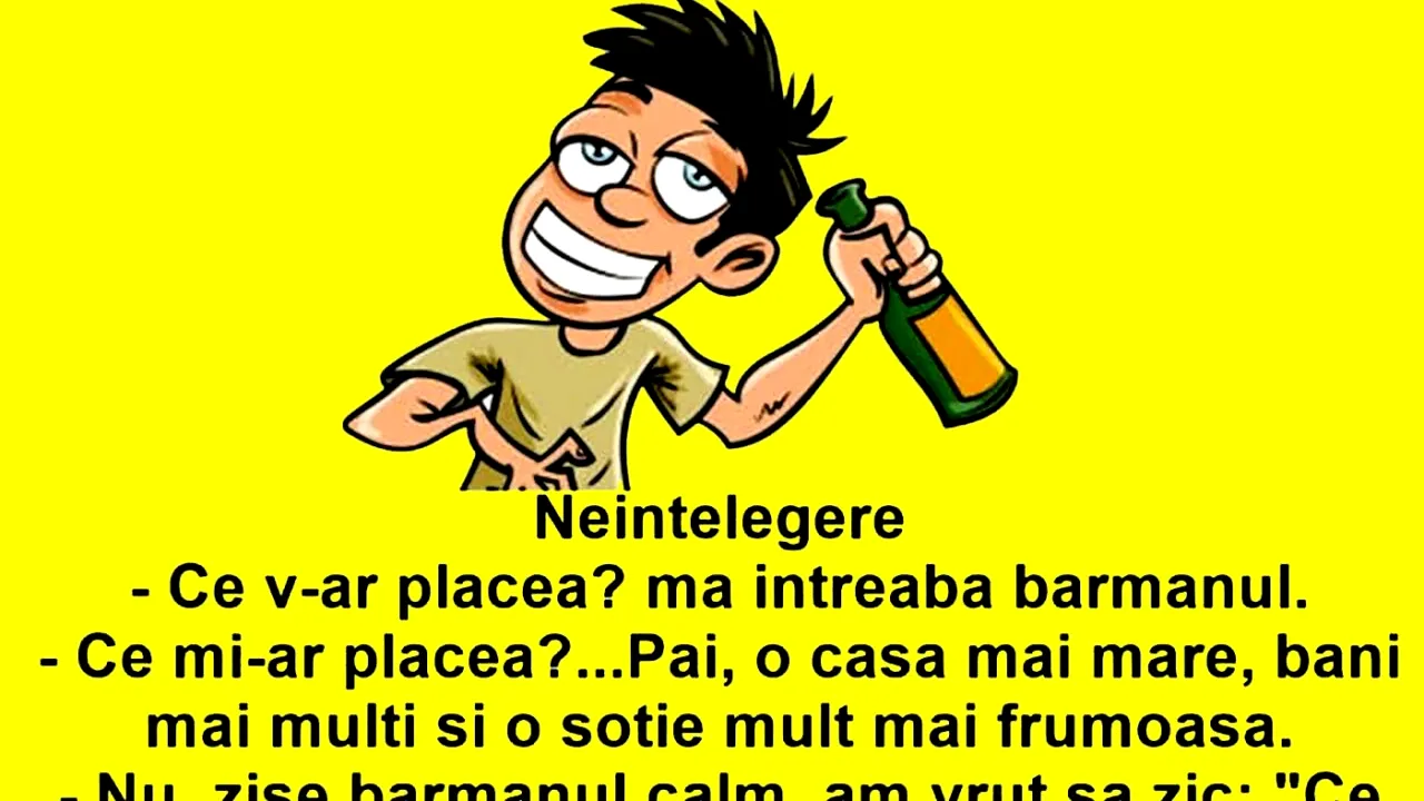 Bancul de luni | Neînțelegere între barman și client