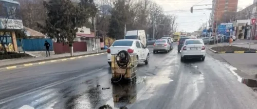 Un bărbat din județul Galați a vărsat un recipient plin cu 1.000 de litri de motorină, chiar la ieșirea din benzinărie
