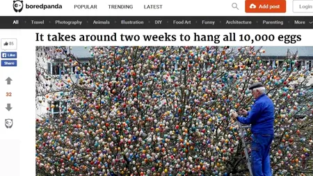 O familie din Germania s-a pregătit pentru Paște într-un mod inedit. Au avut nevoie de 10.000 de ouă vopsite pentru proiectul lor