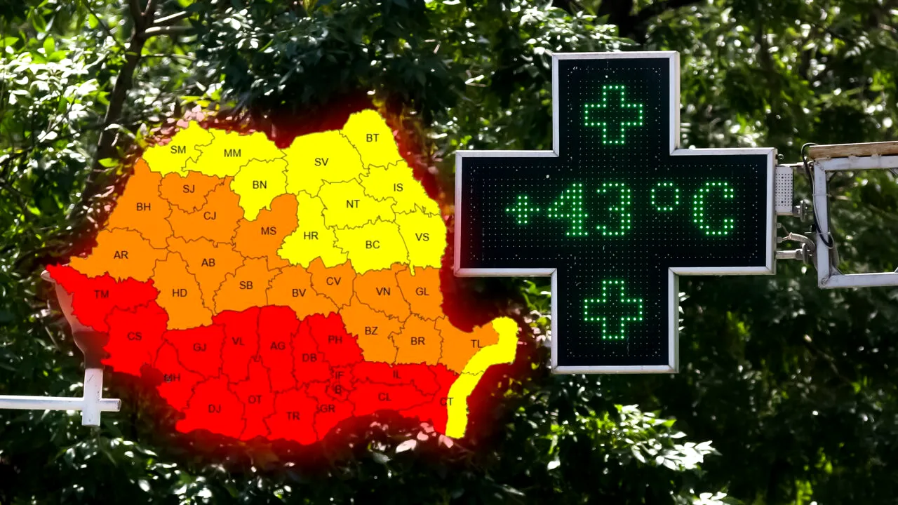 România este traversată de un „dom de foc”, în weekend. Cod roșu de caniculă și temperaturi de până la 43°C