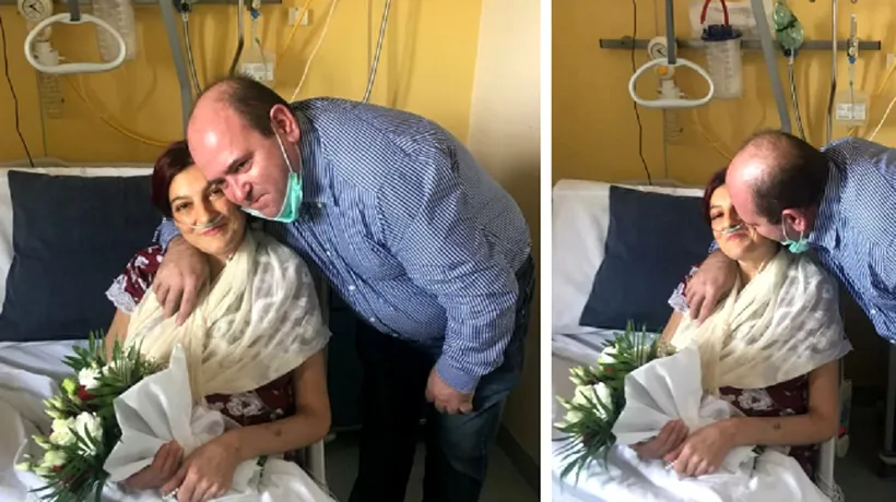 FOTO|Loredana și Costel s-au căsătorit într-un spital din Italia. Tânăra este internată în așteptarea unui transplant de ficat