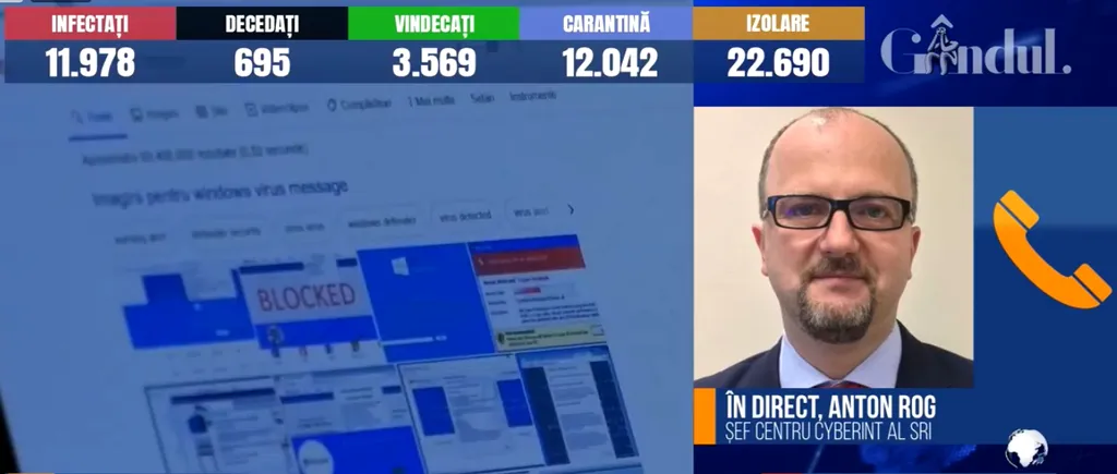 GÂNDUL LIVE. Cum acționează virușii care profită de COVID-19 și pot face tranzacții bancare în numele nostru? Răspunsul lui Anton Rog, șeful Centrului Cyberint al SRI