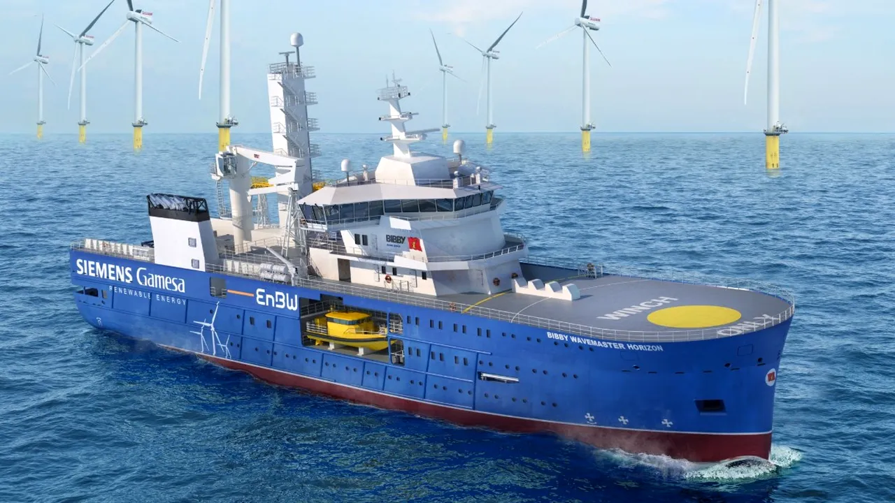Vapor specializat în întreținerea TURBINELOR eoliene marine, lansat la Galați 