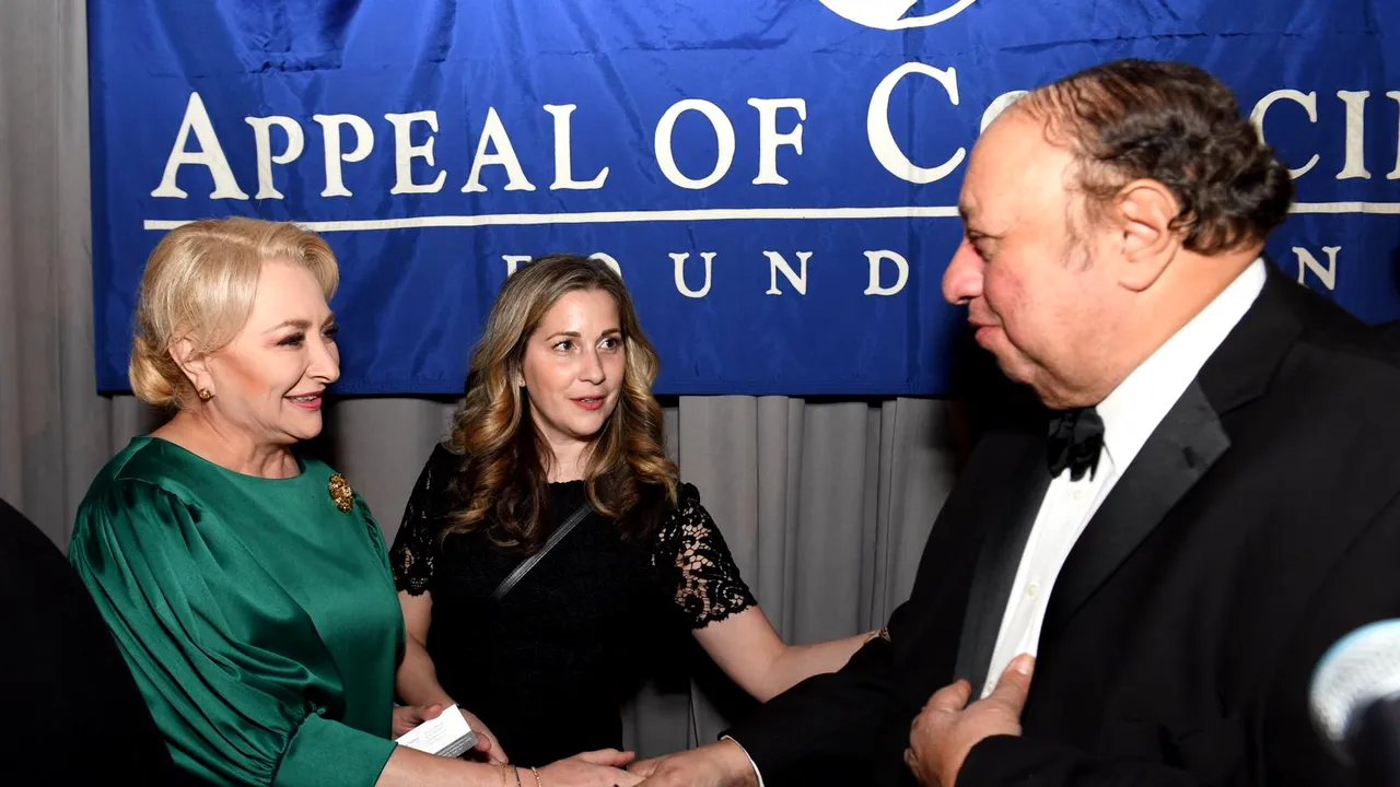 A doua zi a vizitei în SUA: Viorica Dăncilă a participat la Gala Dinner, alături de George W. Bush și rabinul șef al Statelor Unite - FOTO