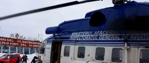 Un elicopter MAI a dus alimente marinarilor blocați între ghețuri, pe Dunăre