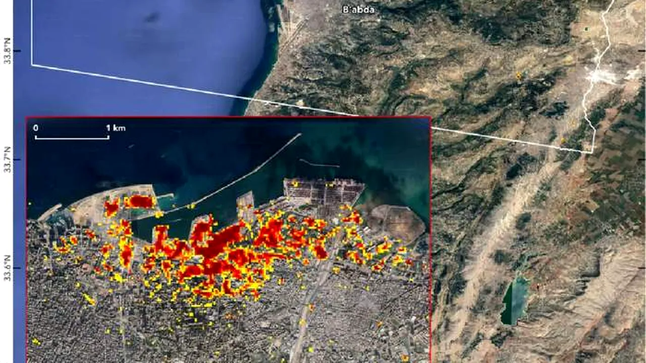 Dezastrul provocat de explozia din Beirut, văzut din spațiu - FOTO