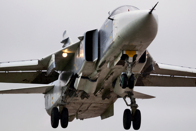 Bombardier rusesc Su-24M, doborât deasupra Bakhmutului