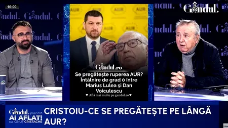 Cristoiu comentează scenariul ruperii AUR: Să te combini cu Voiculescu? Pe tot ce a pus mâna s-a dus dracului