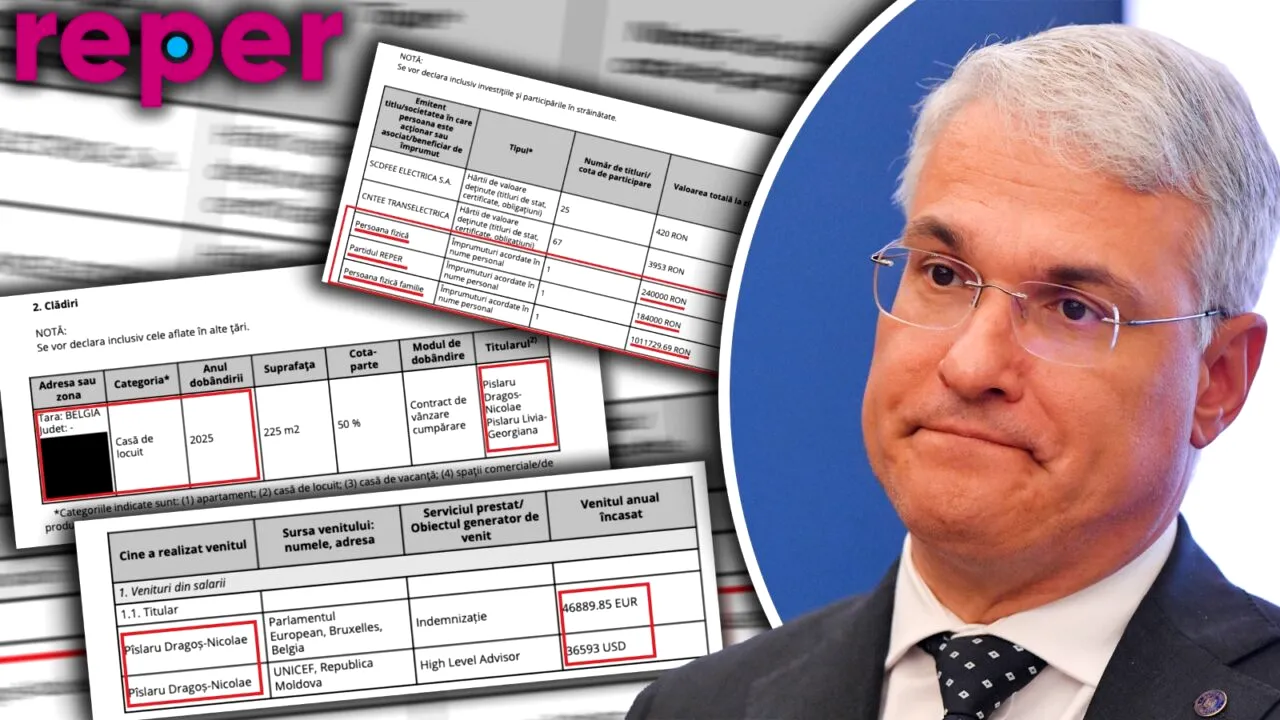 Dragoș Pîslaru spune că este întreținut de soție. Declarația de avere arată că soția are jumătate din venitul demnitarului. Împrumuturile fabuloase pe care le-a acordat Pîslaru