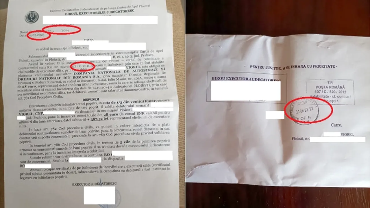 Șofer din Ploiești, EXECUTAT silit pentru o amendă din 2011. Bărbatul susține că nu știa de sancțiune