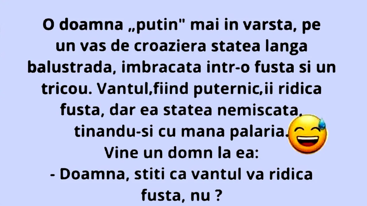 BANCUL ZILEI | Pensionara și vasul de croazieră