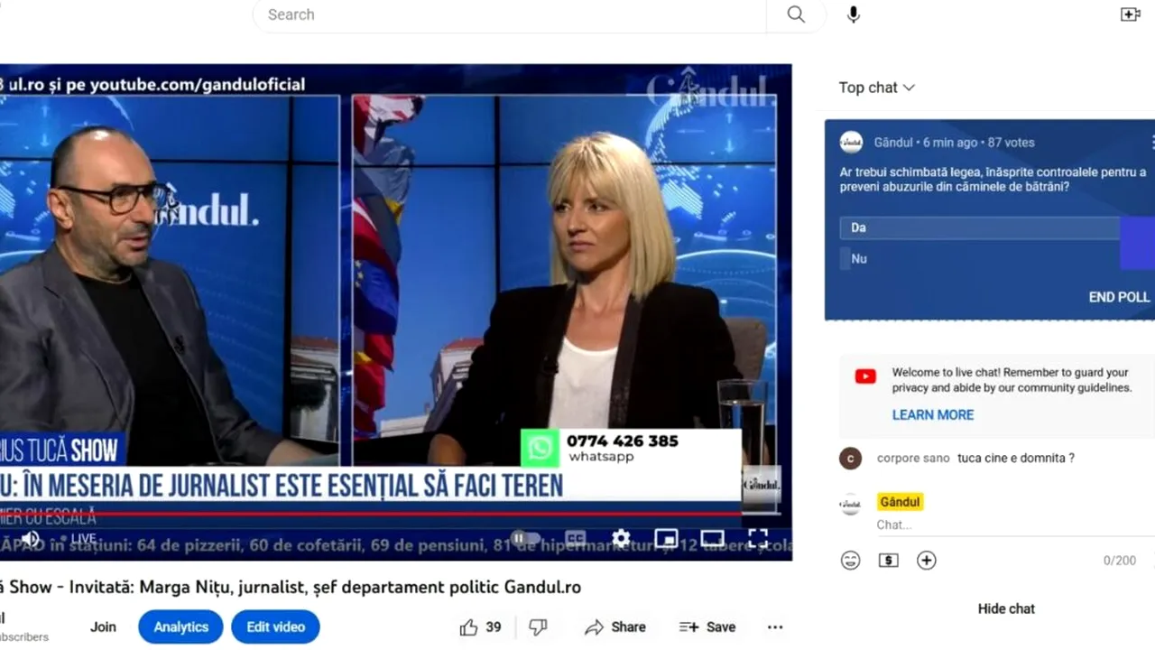 POLL Marius Tucă Show: „Ar trebui schimbată legea și înăsprite controalele pentru a preveni abuzurile din căminele de bătrâni?”