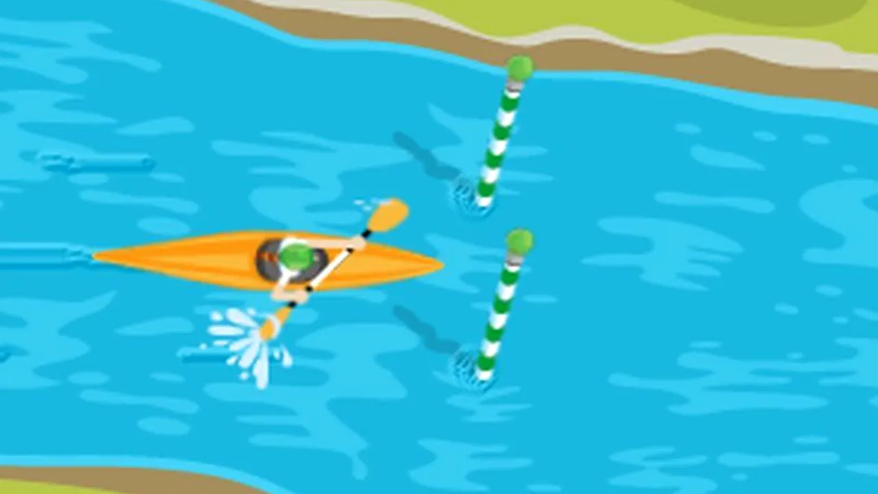 LONDRA 2012 CANOE SLALOM. GOOGLE DOODLE pregătit pentru proba de CANOE SLALOM de la JOCURILE OLIMPICE 2012