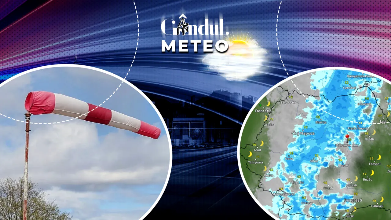 Meteorologii ANM anunță ploi în toată țara, lapoviță, ninsori la munte și rafale de vânt de până la 90 km/h. Prognoză specială pentru București