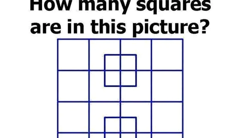 Câte pătrate sunt în această imagine? 92% dintre oameni nu știu răspunsul!