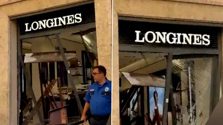 Jaf ca în filme, la Roma. 80 de ceasuri Longines au fost furate de pe Via del Corso în doar 50 de secunde. Hoții au spart vitrina cu o mașină-berbec. Gândul are imagini și detalii exclusive de la fața locului