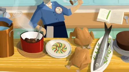 JULIA CHILD, maestrul bucătar care i-a învățat pe americani să gătească franțuzește, omagiată de GOOGLE printr-un GOOGLE DOODLE special