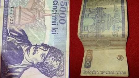 Caută prin casă și devii bogat! Cu cât se vinde bancnota de 5.000 de lei cu Avram Iancu din mai 1993