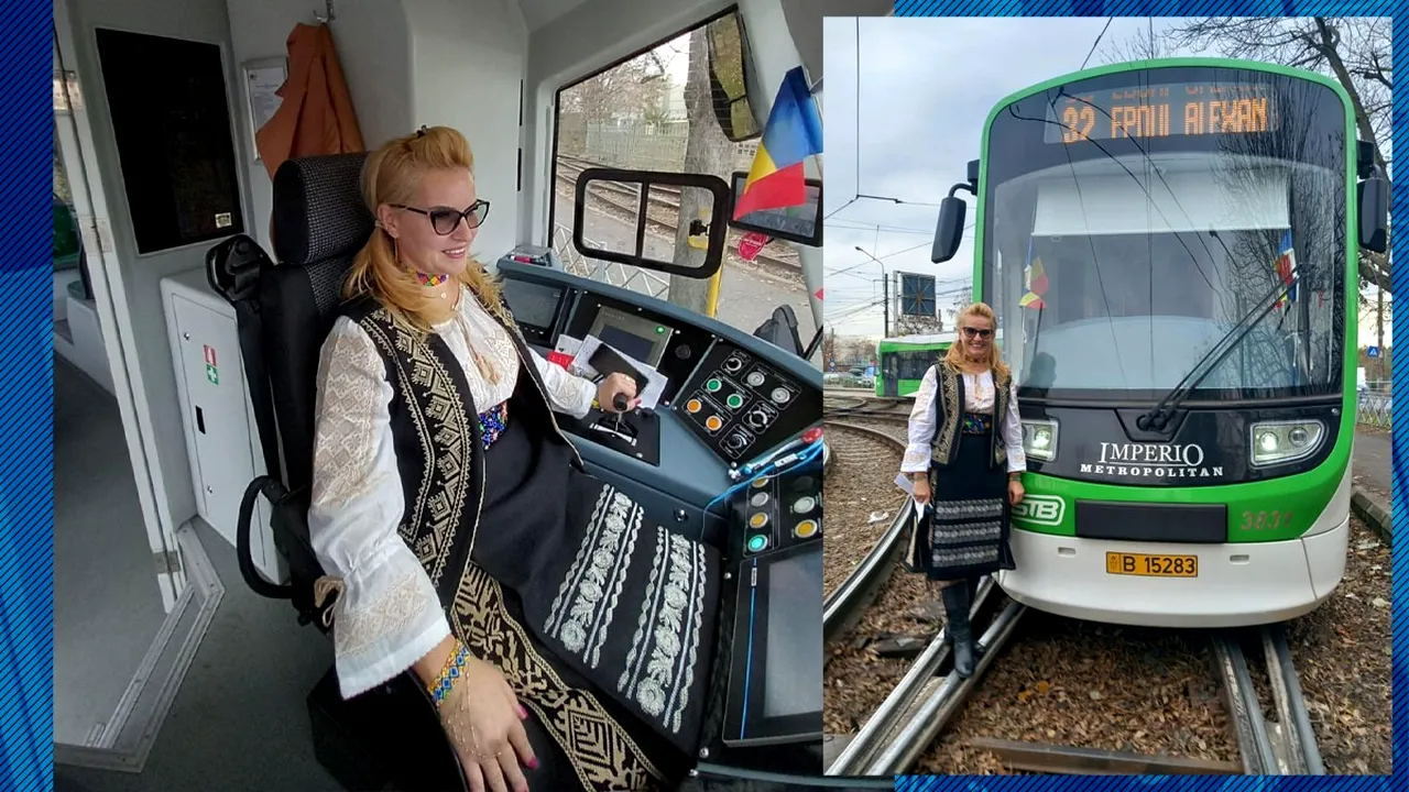 Cum s-a îmbrăcat o vatmaniță din București de Ziua Națională. Elena, de pe linia 32, i-a surprins pe călătorii STB