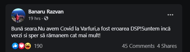 A fi sau a nu fi în scenariul roșu. Un primar dintr-o localitate din Dâmbovița contrazice DSP: „Nu avem niciun caz de COVID”