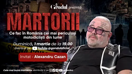 Alexandru Cazan, președintele Gremium Nomads România, invitat la MARTORII – duminică, 1 martie, ora 19:00