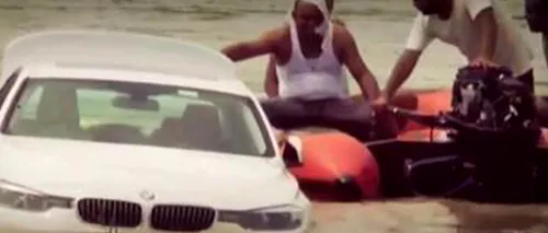 Un bărbat a împins un BMW nou, primit cadou de ziua lui, într-un râu. Motivul este uluitor