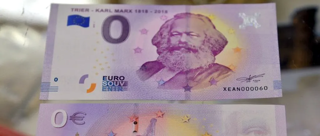 Cât costă o bancnotă de zero euro cu chipul lui Karl Marx. „Ne-am gândit că se potrivește perfect cu ideologia lui