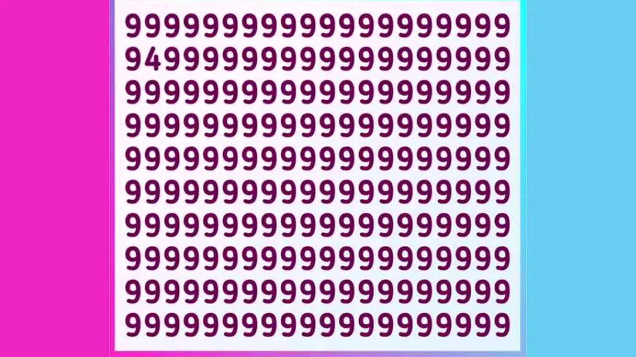 Test de perspicacitate | Nu toate cifrele sunt 9. Găsiți-o pe cea diferită de celelalte!