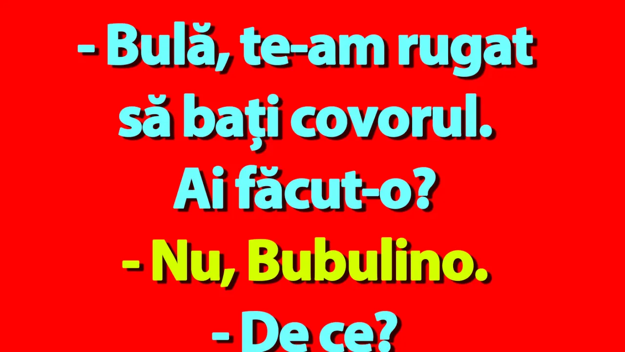 BANC | Bulă și curățenia de Crăciun