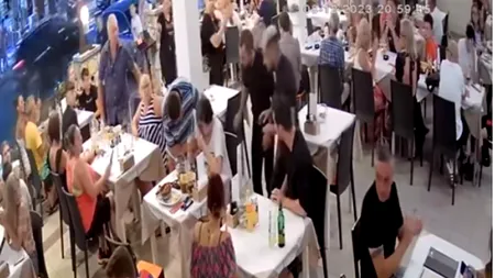 VIDEO | Chelnerul-erou Nikos a salvat o femeie de la moarte într-o tavernă din Grecia
