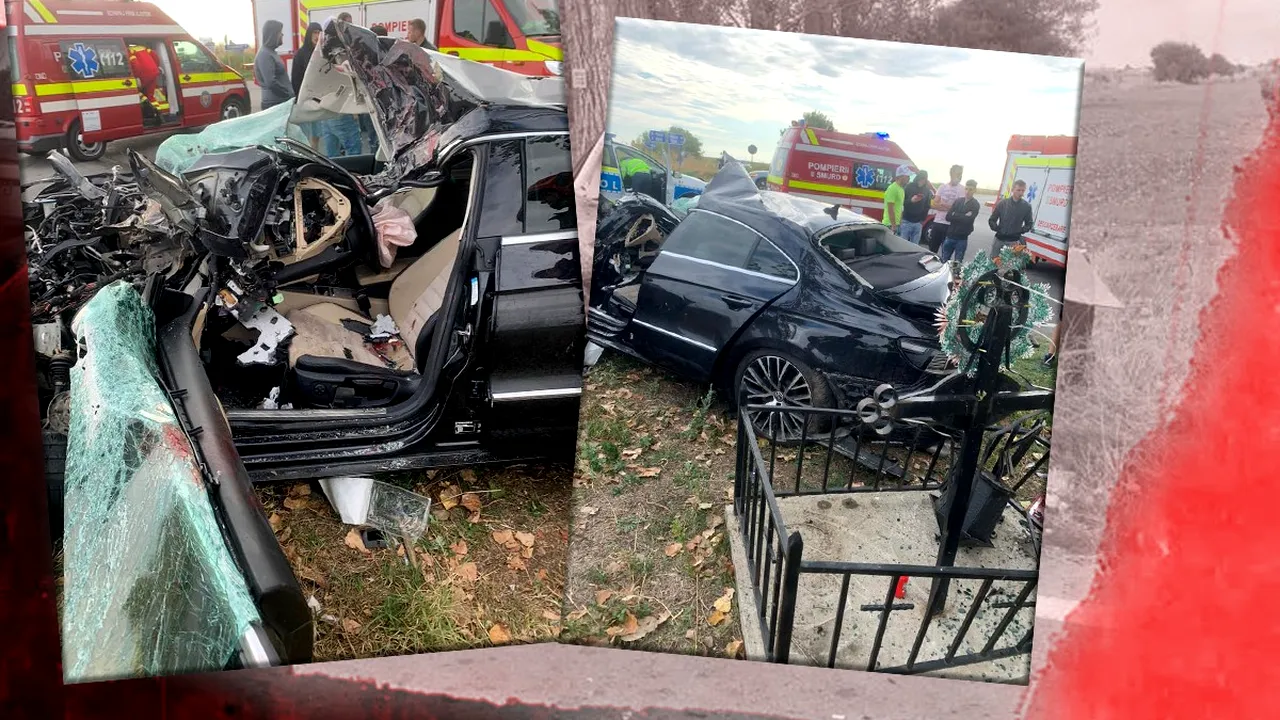 Îngrozitor. Accident grav, produs chiar lângă o cruce de pe marginea drumului, în Prahova | FOTO