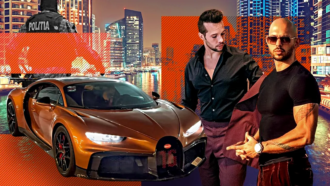 EXCLUSIV | Ancheta în cazul fraților Tate a fost extinsă în alte patru țări. Bolidul lor preferat, un Bugatti de 5,4 milioane de euro, adus din Dubai, la cererea anchetatorilor
