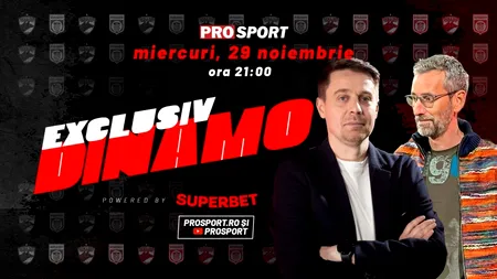 EXCLUSIV DINAMO o nouă ediție, miercuri, 29 noiembrie. Eduard Galan, președintele DDB, este invitatul jurnalistului Cătălin Mureșanu
